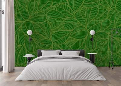 Line of leaf pattern background Wall mural