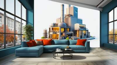 realistic interior of nuclear plant, 3D perspective, cubic style, isolate on white background --chaos 10 --ar 3:2 --v 6.1 Job ID: ba4f1397-ec22-4a11-82e6-d2f310d4d4f5 Wall mural