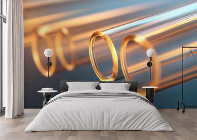 Concept about Fuel Processing Technology. A row of clear tubes with a yellowish tint Wall mural