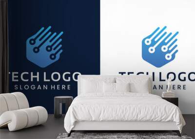 creative technology logo design inspirations Wall mural