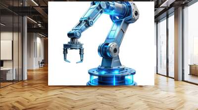 blue robot arm of a computer isolated png Wall mural