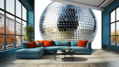 disco ball isolated on white Wall mural