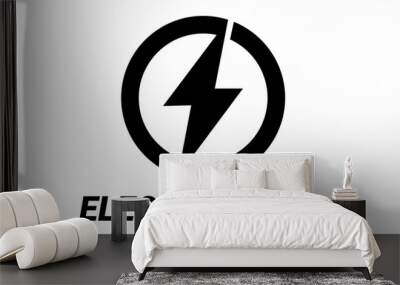 Electricity Logo. Flat Vector Logo Design Template Element Wall mural