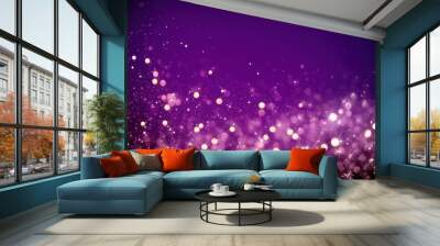 luxury glitter and bokeh particles on purple background, holiday festival background Wall mural