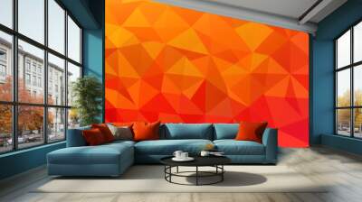 orange geometric background created with generative AI Wall mural