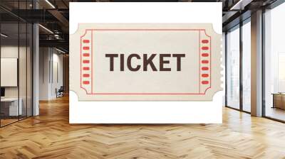 ticket isolated isolated on white. Png Wall mural