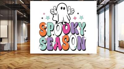 Spooky Season Halloween T-Shirt Design Wall mural