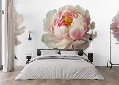 peonies isolated on a transparent background. Spring flowers for layouts, cards, mockups, invitation etc. Wall mural