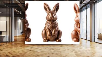 Set of handmade easter bunny shaped chocolates. Holiday party treats. Wall mural