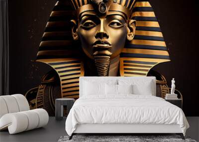 Golden Egyptian pharaoh ancient art Wall mural