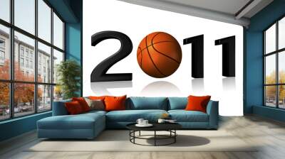 Big 2011 basketball logo on a white background Wall mural