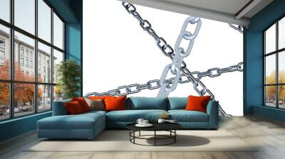 Four Metal Chains with different links size Wall mural