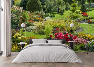 Landscaped flower garden Wall mural