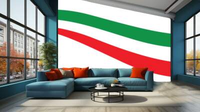 Waving flag of Italy isolated on png or transparent background,Symbol of Italy. Wall mural