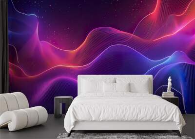 Aesthetic background with abstract neon led light Wall mural