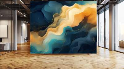 blue and gold color gradient abstract background Wall mural