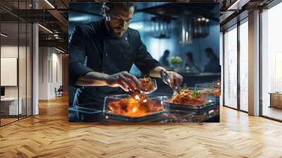 chefs preparing gourmet meals Wall mural