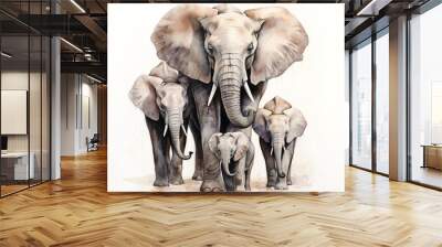 elephant animal on a white background Wall mural