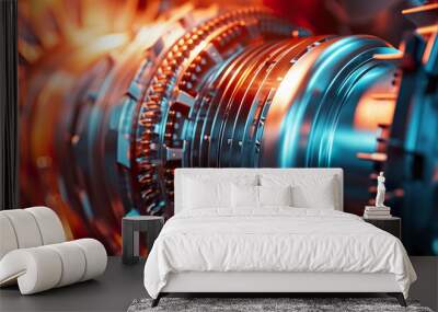 Futuristic industrial gas turbine engine Wall mural