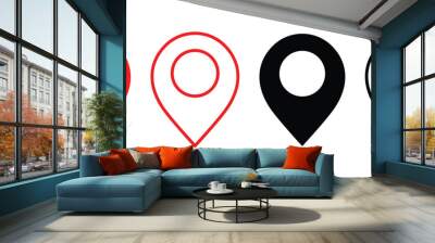 Vector Location pin icon Set. 

 Wall mural