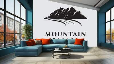 Mountain Nature with River Logo design Wall mural