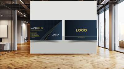 Creative or modern Business & visiting card blue black and golden color text. Wall mural