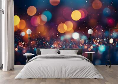 abstract blur of festivity an image of a joyful and bokeh filled night light background abstract bok Wall mural