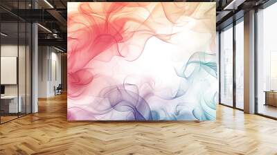 Abstract colorful smoke artistic floating in the air isolated on white background ,Mixed smoke colorful isolated on white and transparent background ,A colorful smoke with the word smoke Wall mural