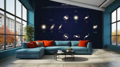 education poster galaxy types with description vector Wall mural