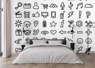 hand drawn icons vector set Wall mural