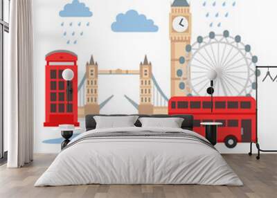 London flat background vector Wall mural