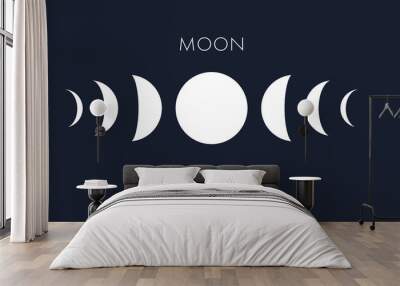 Moon phases vector background Wall mural