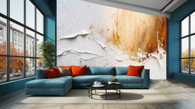 Abstract watercolor orange and white on a wall for textures. Happy, joyful and spiritual life concept. Fresh and optimistic tones to background or wallpaper. Wall mural