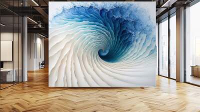 Abstract watercolor whirlpool in ocean for textures. Fresh, cheerful and relaxing summer concept. Positive and healthy tones to background or wallpaper. Generative Ai Wall mural