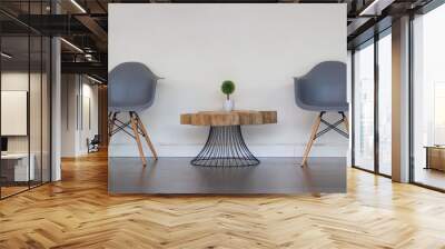 Chairs and tables in the living room. Wall mural