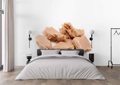 The artificial soy-based meat chicken style chunks isolated on a white background.  Wall mural