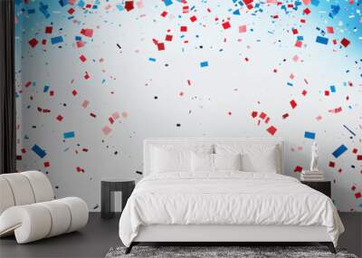 Blackguard for 4th of July with american flag and Confetti.USA independence day celebration with American flag.USA 4 th of July promotion advertising banner template Wall mural