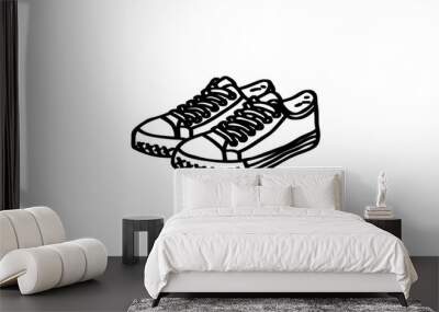 Black and white shoes Wall mural