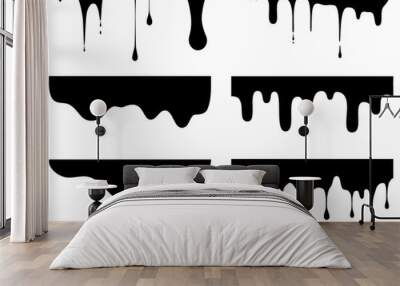 melting dripping drops realistic set Wall mural