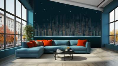 Smart city template vector illustration Wall mural