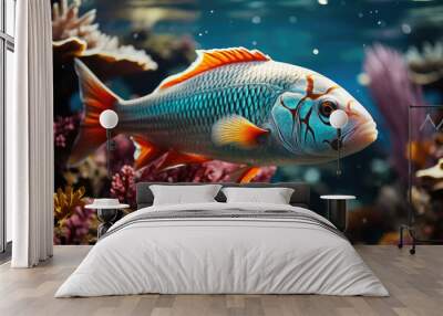 Animal water red wild blue aquatic aquarium underwater fish wildlife nature tropical Wall mural