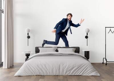 businessman jumping in the air Wall mural