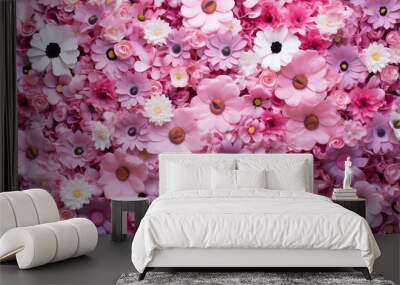 Flora beauty garden pink bloom arrangement nature bouquet rose background valentine flower Wall mural