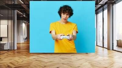 gamer yellow T-shirt with joystick video games Lifestyle entertainment Wall mural