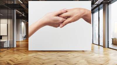 hands isolated on white background Wall mural