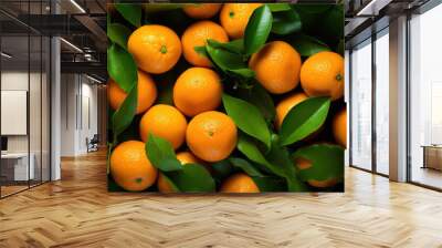 Juicy food sweet leaf fruits orange organic yellow fresh citrus healthy Wall mural