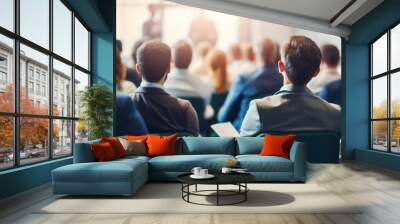 Lecture adult indoors seminar audience businessman business team person group briefing meeting conference Wall mural