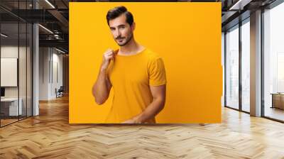 Man background fashion portrait gesture lifestyle studio Wall mural