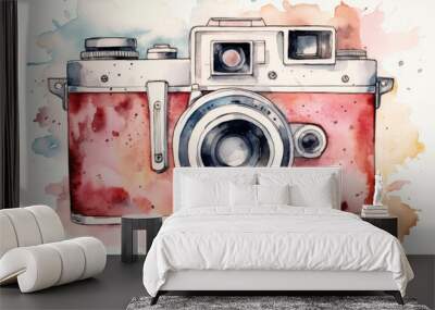 Photography photo camera vintage black classic drawing retro lens technology old equipment film Wall mural