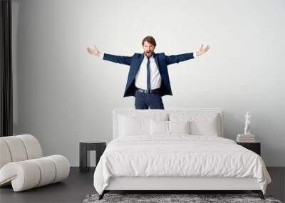 place free business man on white isolated background Wall mural